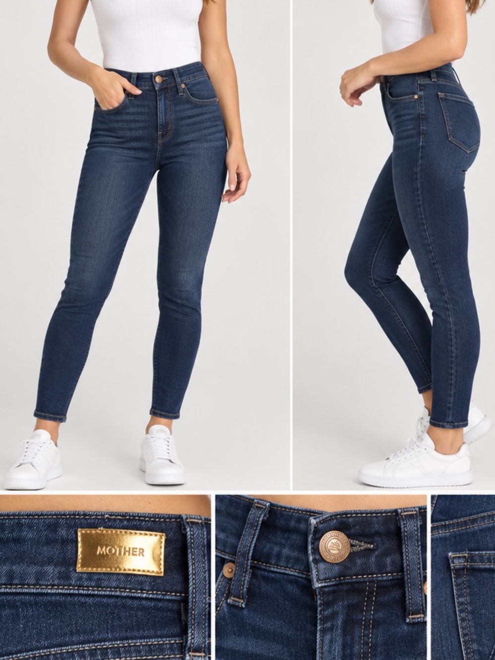 MOTHER The High Waisted Looker Jeans Size 26 High Rise Skinny Stretch Denim